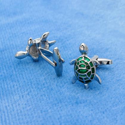 Green Turtle Cufflinks,Cute Turtle ..