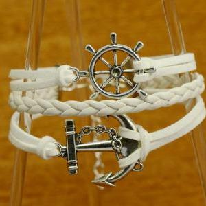 Anchor Bracelets,helm Bracelets ,white Woven..