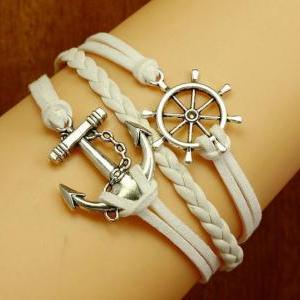 Anchor Bracelets,helm Bracelets ,white Woven..