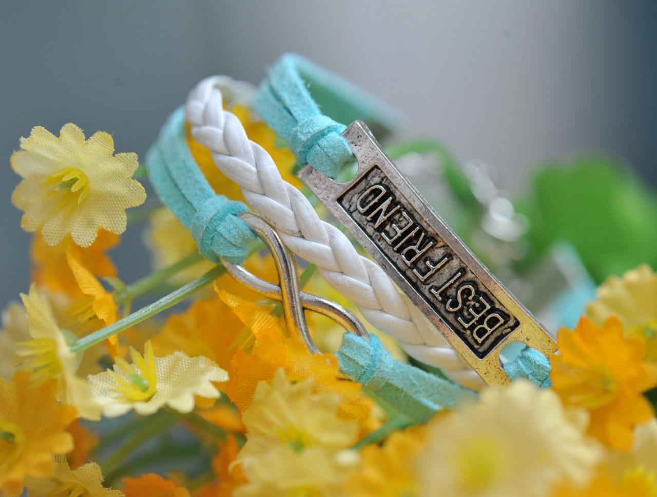 Infinity Bracelets, White Woven Bracelets, Friend Bracelets.unique Bracelets. High Fashion Bracelest ,summer Vocation Gifts