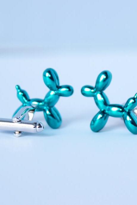 Balloon Dog Cufflinks，poodle Dog Cufflinks,