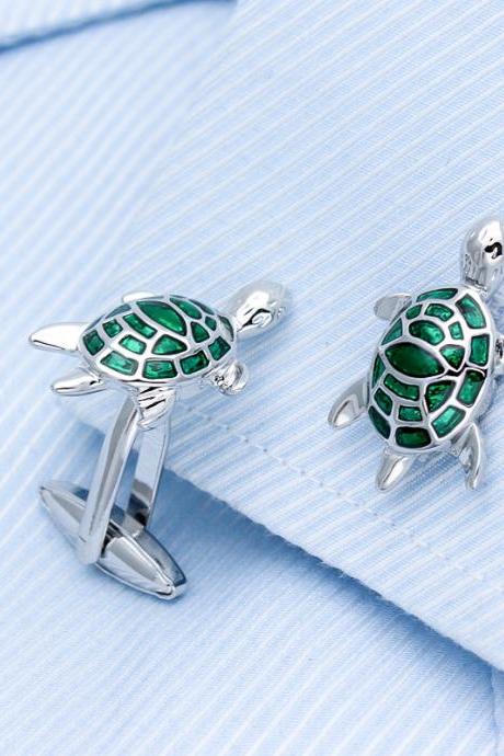 Green Turtle Cufflinks,cute Turtle Cufflinks,gift For Men,christmas Gift