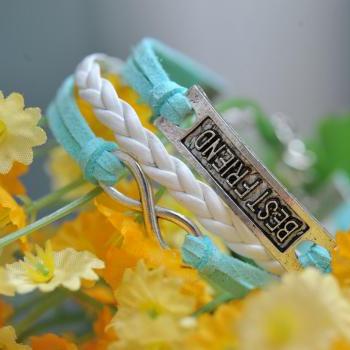 infinity bracelets, White woven bracelets, Best friend bracelets.unique bracelets. High fashion bracelest ,Summer vocation gifts